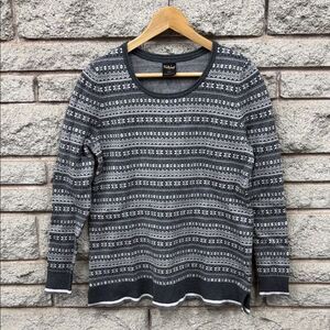 Stylish Men's Gray Patterned Crewneck Sweater